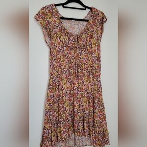 Old Navy Cottagecore Fall Colors Floral Midi Dress, L, 14-16